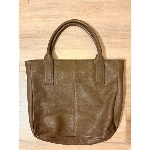 Extra Large Sturdy  Travel /Tote Genuine Brown Leather Bag - Picture 1 of 11